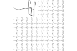 mekueeex 100 Pcs 4 Inch Grid Wall Hooks Panel Hooks Store Garage Wall Mount Organizers Storage Grid Wall Display and Hangers for Retail, Craft Show, Home Setup