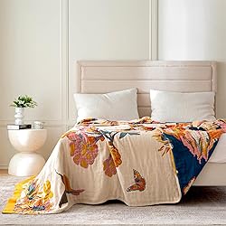 MSGKV Boho Cotton Throw Blanket 60''x80'', Soft