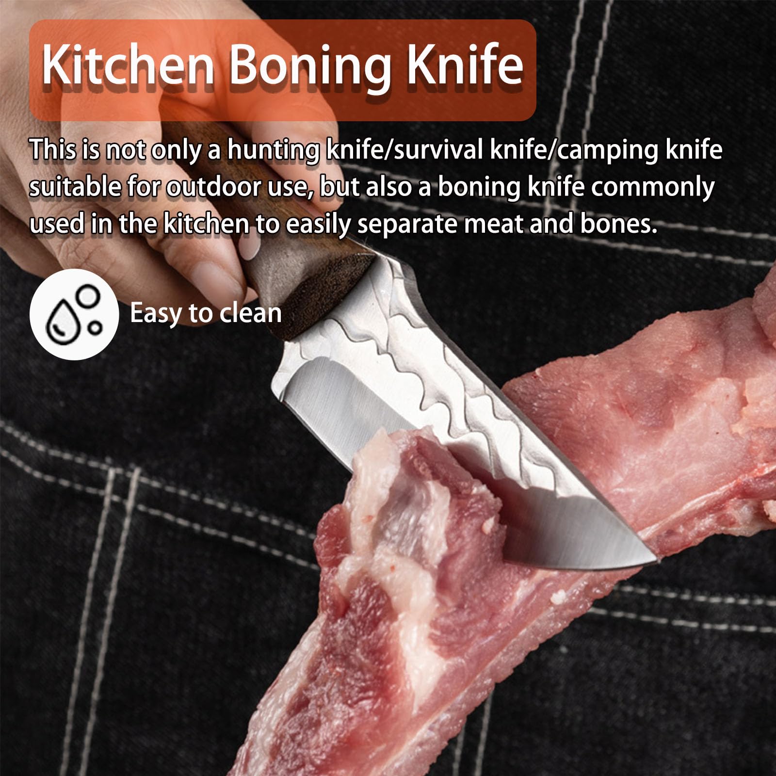 TIANYUE-FONG Fixed Blade Knife with Sheath 8.6 Inch Sharp Blade Full Tang Hunting Knife - Fixed Blade EDC Camping Hiking Hunting Tactical Survival Work Knives for Men - Blet Click