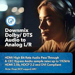 OREI 4K HDMI Audio Decoder Extractor, Downmix Audio