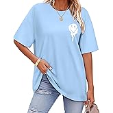 ADOREJOY Oversized Tshirts for Women Crewneck Summer Graphic Tees Short Sleeve Loose Basic Tops