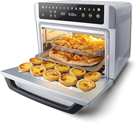 Amazon Com Gevi Air Fryer Toaster Oven Combo Large Digital Led Screen Convection Oven With Rotisserie And Dehydrator Extra Large Capacity Countertop Oven With Online Recipes Kitchen Dining