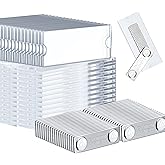 Gersoniel 12 Pieces Magnetic Name Tags Kit Acrylic Name Badge Holders Clear Label Holders with Blank Printable Paper Inserts Magnets Custom Identity for Office