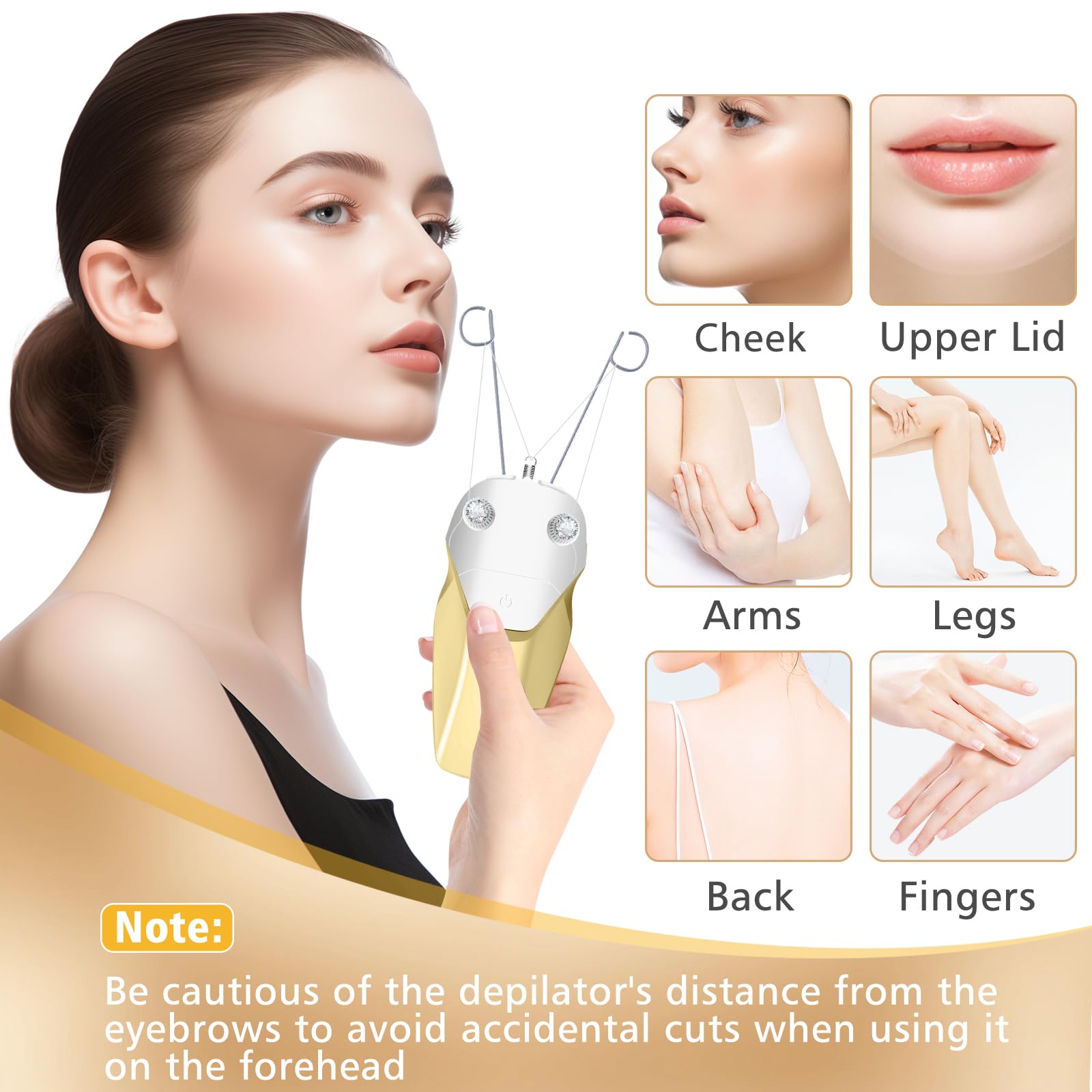 WAYCOM Facial Hair Remover Threading Hair Removal for Women Automatic Threader Machine Epilator for Fine Hairs on Face, Chin, Upper Lip, Arms Birthday Mother's Day Present
