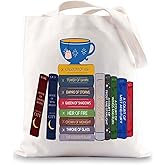BWWKTOP Bookworm Canvas Tote Bag Night Court Gifts Readers Shoulder Bag Bookish Merchandise