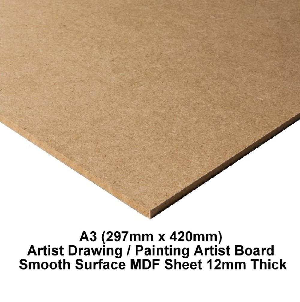 A3 MDF Wooden Drawing Board Painting Artist Smooth Surface Sketching Art MDF Sheets 12mm Thick