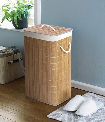 COUNTRY CLUB Bamboo Natural Eco-Friendly Hamper Laundry Basket with Lid