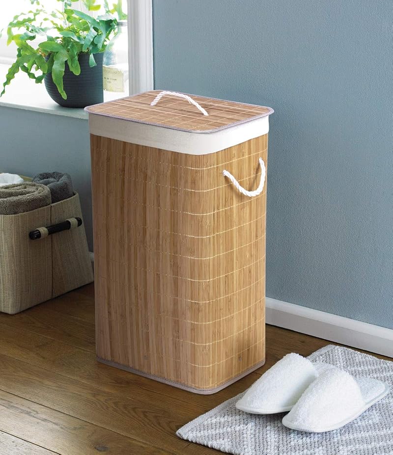 COUNTRY CLUB Bamboo Natural Eco-Friendly Hamper Laundry Basket with Lid