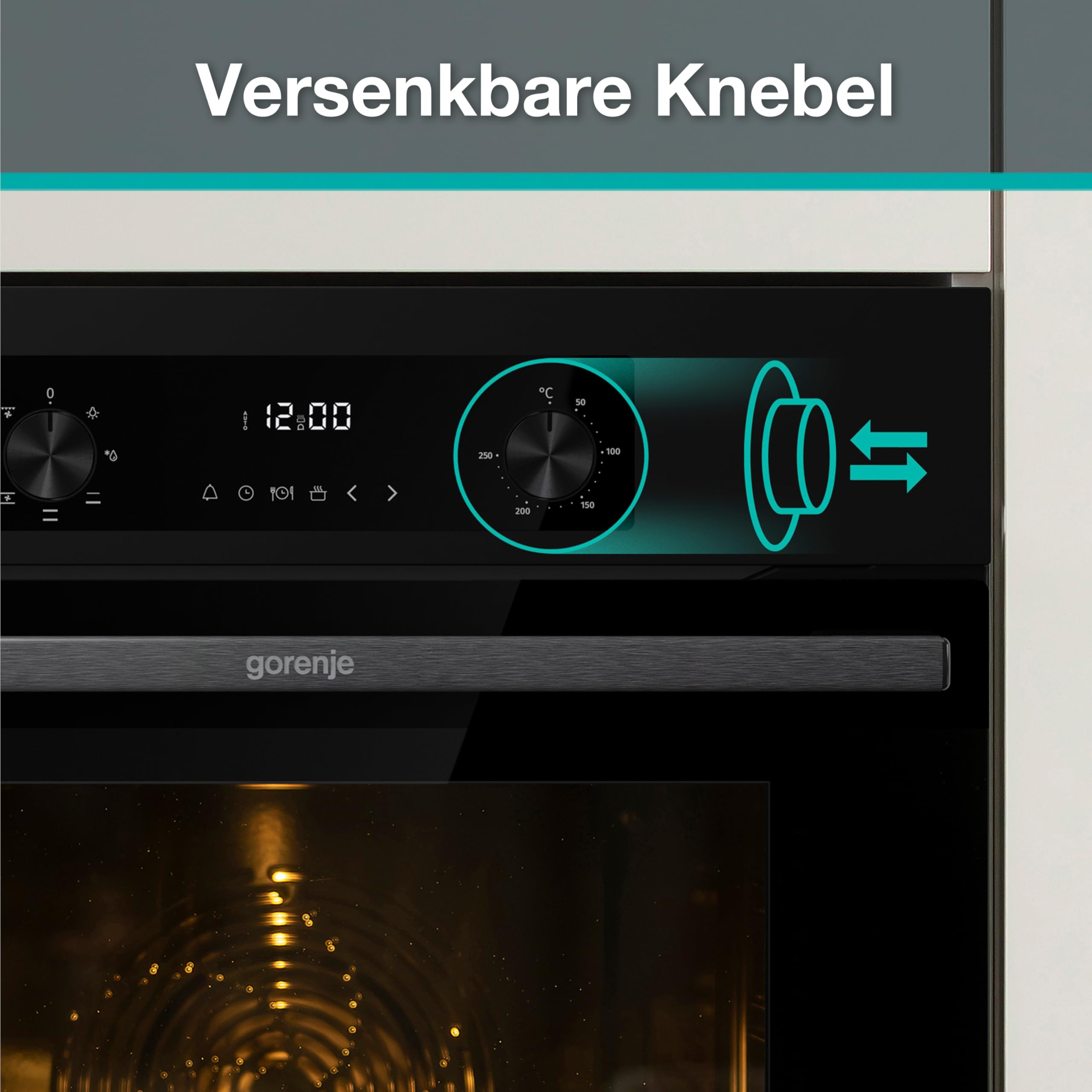 Gorenje BOA6737AO1X Einbaubackofen / 73 Liter/BigSpace/Heißluft / 250° maximale Ofentemperatur/EcoClean-Email / 2fach verglast / 9 Funktionen/EEK: A/Minimale Einbaumaße (HxBxT): 60x 56x 58 cm 5
