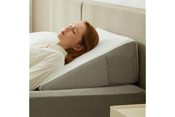 Bedluxe Wedge Pillow, 10 inch Bed Wedge Pillow for Headboard, Pillow Wedges for Acid Reflux Relief, Sleeping, Back Pain Relie