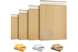 Amiff Natural Brown Kraft Bubble Mailers 8.5 x 11 Padded Envelopes 8 1/2 x 11, Pack of 25 Paper Cushion Envelopes with Peel a
