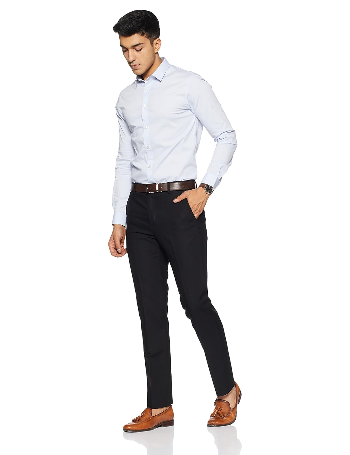 arrow men's pleat-front formal trousers