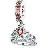 Princess Queen Crown Birthstone Charm Fit for Pandora Charms Bracelets Birthday Gifts for Mother Daughter Her Women