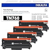 Inkalfa Compatible TN760 Toner Cartridge: Replacement for Brother TN760 TN730 TN-760 TN 760 730 TN-730 for DCP-L2550DW HL-L23