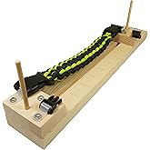 Beginner Paracord Wood Jig - Adjustable Length Bracelet Making, Paracord Craft, Braiding Weaving Tool Kit with Buckles