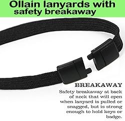 Ollain 25 Pack Breakaway Lanyard with J-Hook Bulk