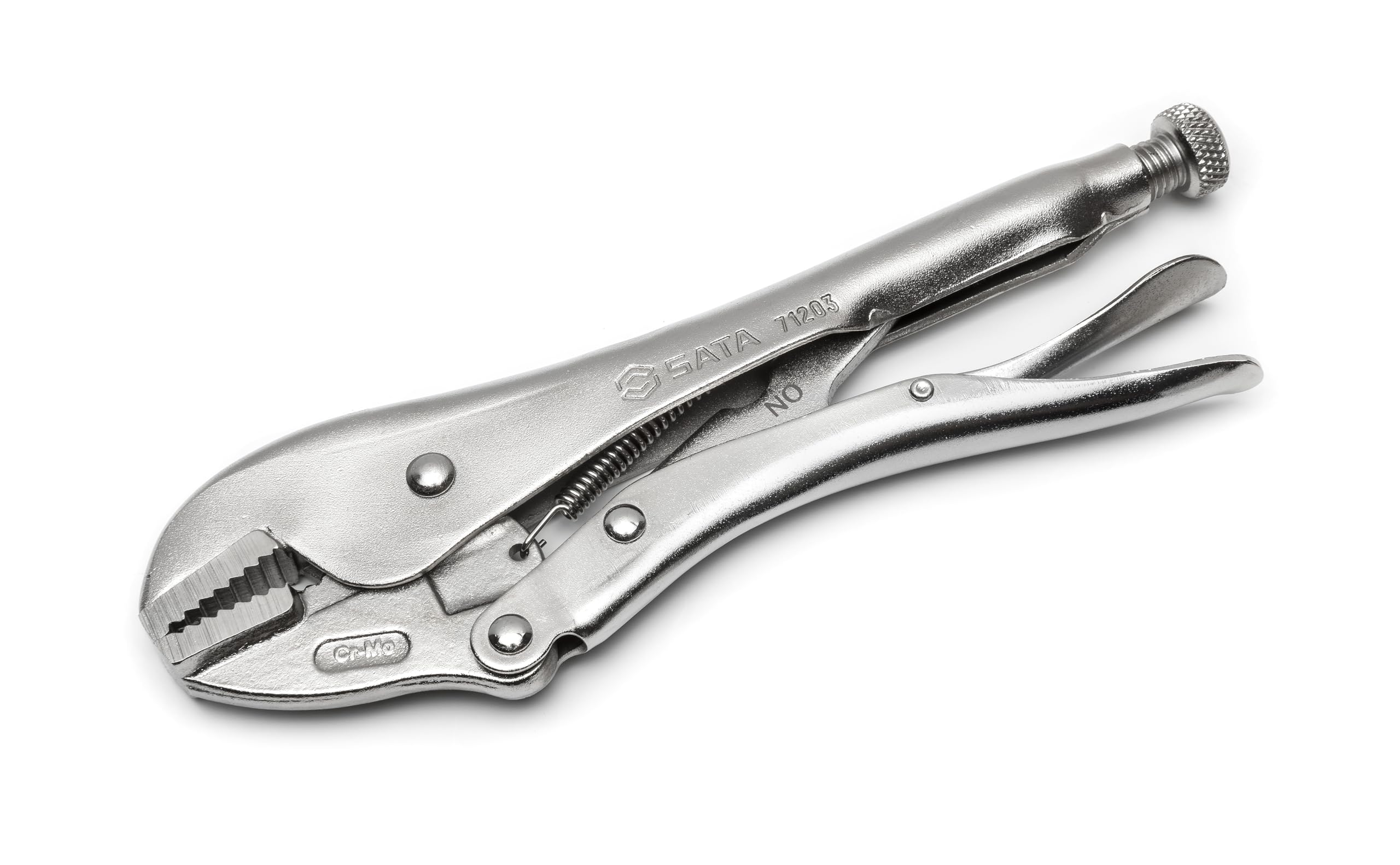 SATA ST71203ST 10-Inch Straight Jaw Locking Pliers, with a Chrome Molybdenum Alloy Steel Body and an Integrated Wire Cutter