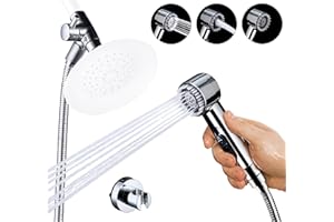 V-FRANKNESS 3 Mode Dog Shower Attachment, High Pressure Handheld Sprayer with ON/OFF Switch, G1/2" Metal Shower Diverter, 100 Inches Stainless Steel Hose, No Drill Hook, for Indoor Pet Bathing and Washing