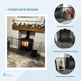 FYLO Extendable Fireguard Folding Safety Guard Black 46cm Depth 66cm H view 3