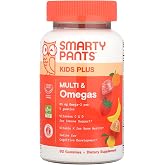 SmartyPants Kids Multivitamin Gummies, Vitamin D &amp; C, Omega 3, Zinc, 60 Ct | Vitamins B12, B6, A, K, Biotin, Iodine, Gluten Free, Clean Label, 30 Day Supply