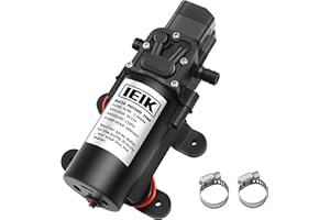 IEIK 12 Volt Diaphragm Pump 5LPM 1.35 GPM 116PSI Self Priming Sprayer Pump 12V DC Fresh Water Diaphragm Pressure Pump for RV Camper Marine Boat Lawn (60W)