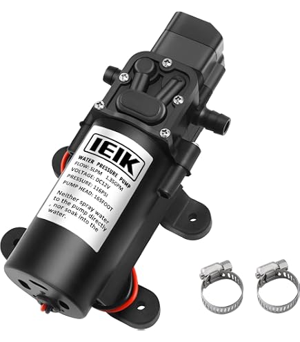 Everflo EF4000 12V Diaphragm Pump - 4.0 GPM, 60 PSI, Black, Battery Powered, For Water Transfer & Pressure