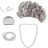 Beelittle Old Lady Costume Cosplay Grandma Granny Wig