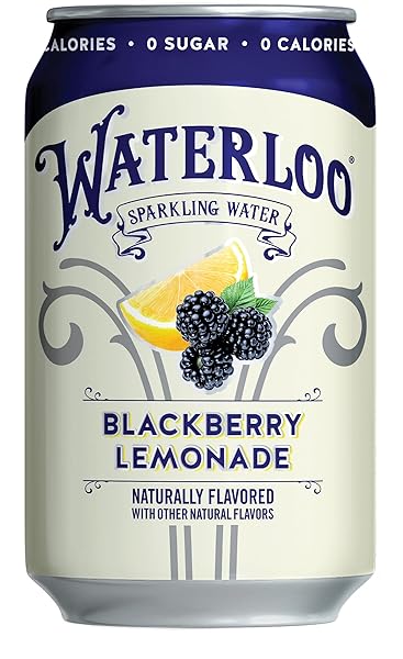 WATERLOO SPARKLING WATER, BLACKBERRY LEMONADE NATURALLY FLAVORED, 12 FL OZ CANS (PACK OF 12) – ZERO CALORIES AND ZERO SUGAR OR SWEETENERS