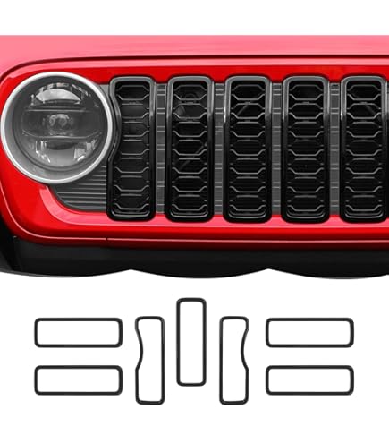 Front Grille Esh Inserts & Headlight Cover For Jeep Wrangler JL JLU - View #3