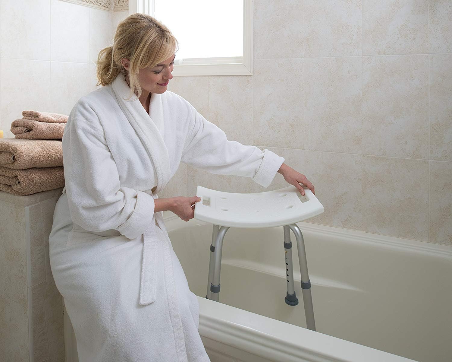 Dr Kay's Adjustable Height Bath and Shower Chair Shower Bench: Health & Personal Care