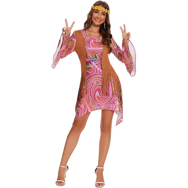 Vestido Hippie Vestidos De Los 60 70 Y 80 Moda Hippie Disfraces De