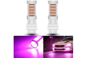 GLOFE High Power 92smd LED Bulbs 14000K Pink Purple 3157 3156 4157 4057 Brake Center High Stop DRL Tail Stop Daytime Running Light LED Bulb Lamp Replacement for Cars,Trucks, SUVs, Vans