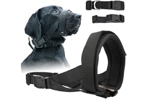 MAYERZON Dog Muzzle for Dogs, Nylon Muzzle for Small, Medium and Large Dogs to Stop Barking, Biting and Chewing, Breathable Adjustable Soft Pad (M, Black)
