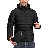Pioneer Camp Mens Lightweight Packable Puffer Jacket Hooded Insulated Thermal Puffy Winter Jackets for Running Travel