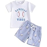 allshope Toddler Baby Boy Summer Outfit Short Sleeve T Shirt Top Casual Shorts Set Infant Newborn Clothes 6 12 18 24 Month 2T