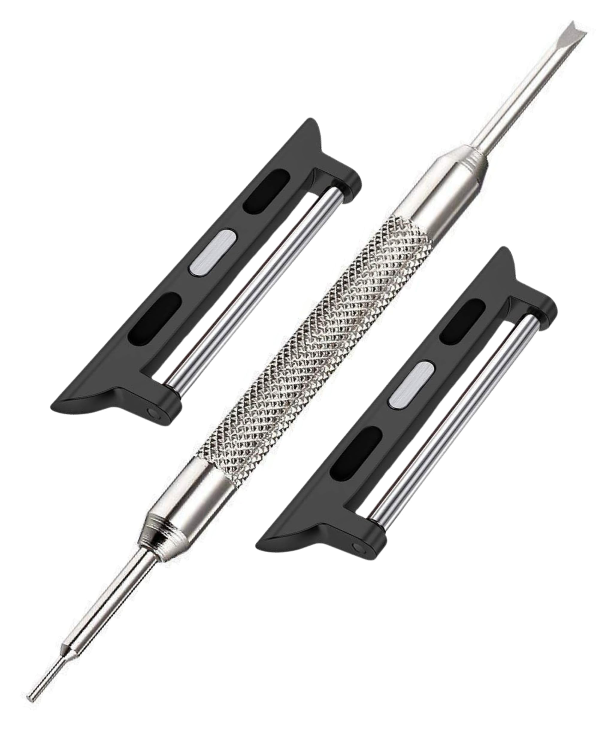 Watch Strap Connector Adapter Kit | Compatible with Apple iWatch Series 1-9 SE Ultra | Watch Band Attachment Clasp | Link Clip Fitting | Spring Bars & Tool Included (Black, 38mm / 40mm / 41mm)