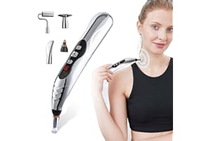 WEEPING WILLOW OIL CO Acupuncture Pen, 5-In-1Electronic Acupuncture Pen Pain Relief Therapy Rechargeable Powerful Meridian Energy Massage Pen Relief Pain Tools