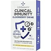 LifeSeasons Clinical Immunity - Elderberry Drink Mix - Protects & Fights for Healthy Immune Response - Immunity Booster - 3X Better Than Vitamin C - Serve Hot or Cold - Vitamin C + D + Zinc - (5 Pack)