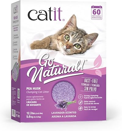 Catit Go Natural Lavender Scented Pea Husk Cat Litter 5.6kg 2x2.8kg