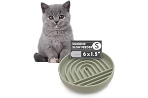 Should We Go? - The Slowdown Bowl - Silicone Slow Feeder for Cats & Kittens, Slow Eating, Modern Lick Mat Design, Reduces Gulping, Dishwasher Proof, for All Breeds, Mealtime Challenge, Small-Sage