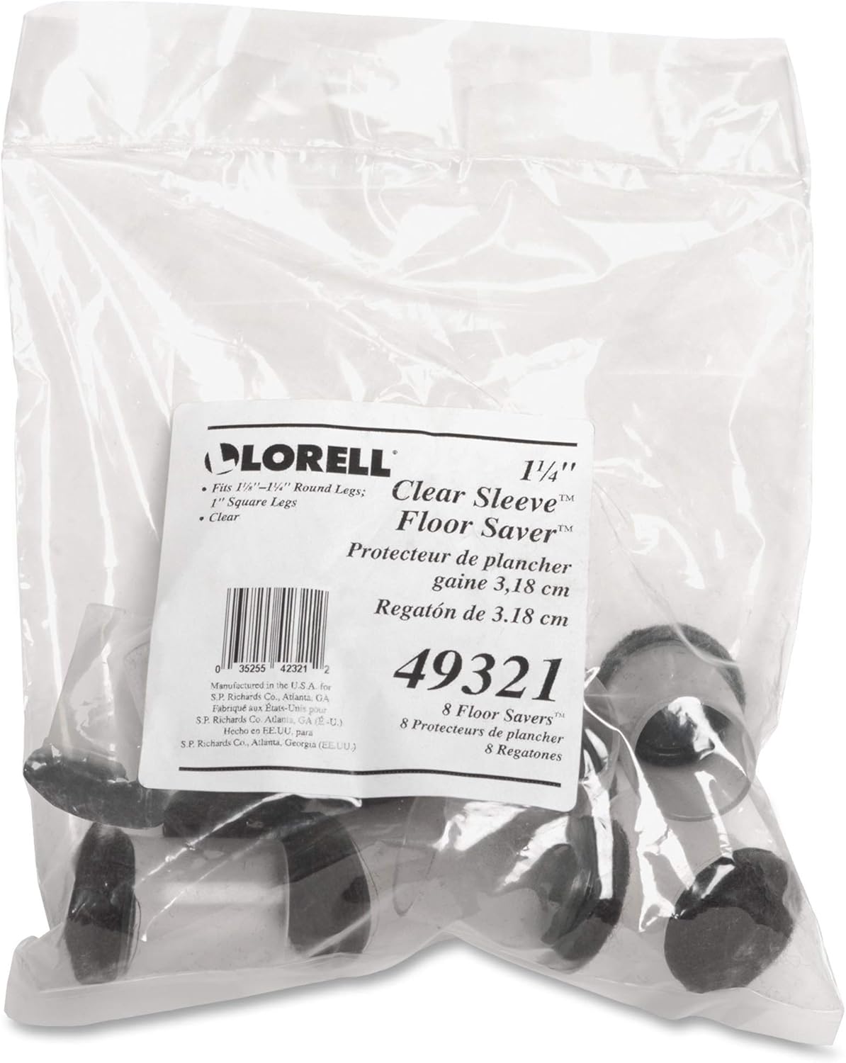 Lorell 49321 Clear Sleeve Floor Protector 1 25 Diameter 8