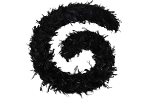 FeelfunFeather Turkey Feather Boa 2 Yards for DIY Craft Wedding Party Dancing Halloween Christmas Costume Home Decoration