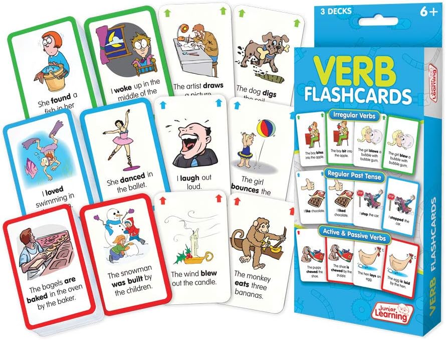 Junior Learning Verb Flashcards, Multicolor, M