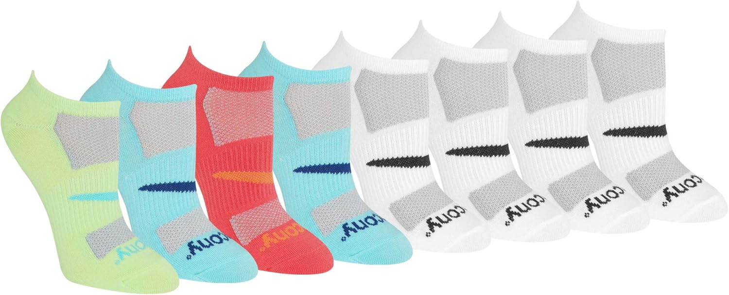 Saucony Women's Performance Super Lite No-Show Athletic Running Socks Multipack, Black Fashion (8 Pairs), Shoe Size: 5-10 at  Women’s Clothing store