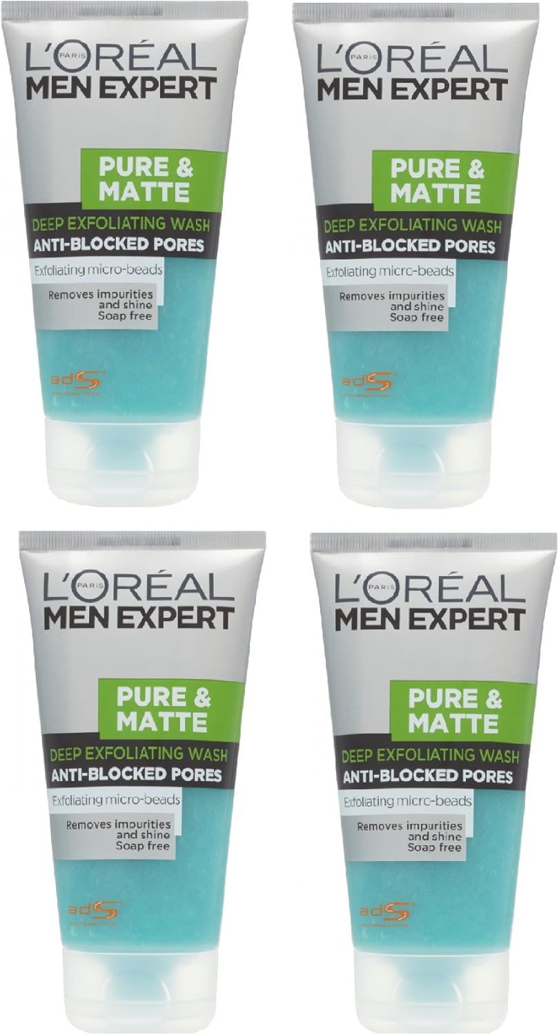 4x L'OREAL MEN EXPERT DEEP EXFOLIATING WASH SCRUB PURE & MATTE Amazon
