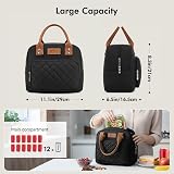 HOMESPON Insulated Lunch Bag for Work Adults - Black, Large Capacity view 2