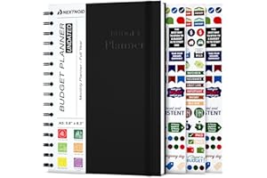 NEXTNOID Budget Planner and Monthly Bill Organizer - Financial Planner Organizer Budget Book with Sticker Sheets - Bill Tracker Notebook | Budgeting Book with Debt, Saving and Expense Trackers - A5