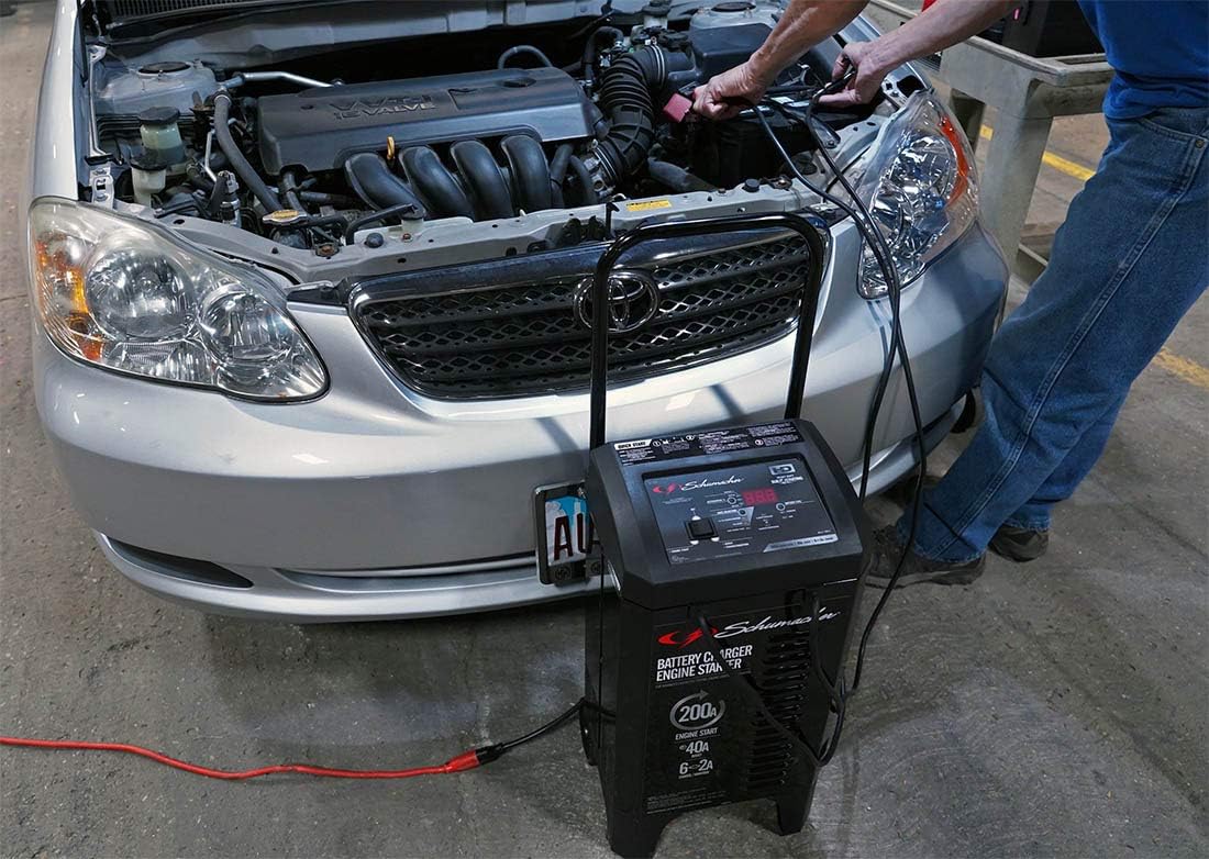 Schumacher SC1309 6/12V Wheeled Automatic Battery Charger and 40/200A Engine Starter with Advanced Diagnostic Testing: Automotive