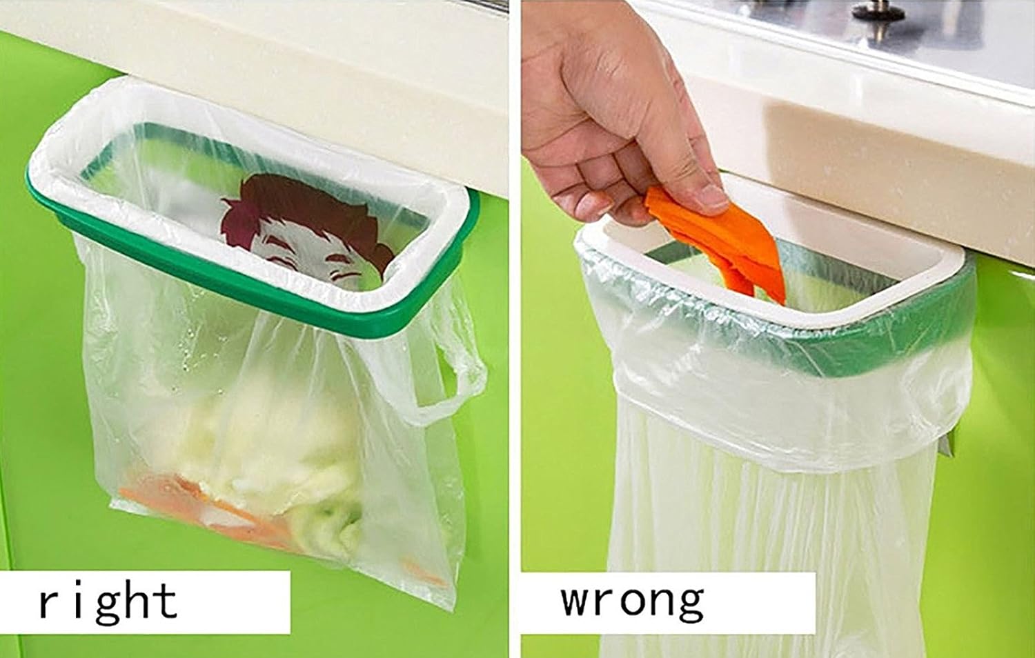 Laat colgantes recogida bolsa soporte de bolsas de plástico para puerta