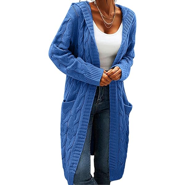 Amazon.com: XINWEIZZ Women's Hooded Open Front Long Cardigan